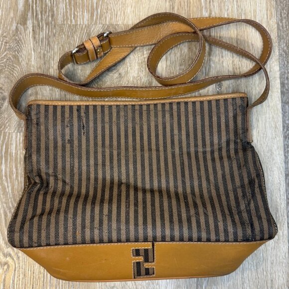 FENDI Vintage Pequin striped tote shoulder bag - Picture 1 of 10
